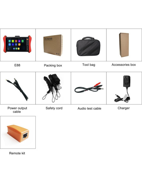 Probador de Cámara IP WANLUTECH E88 8" Pantalla Táctil PoE