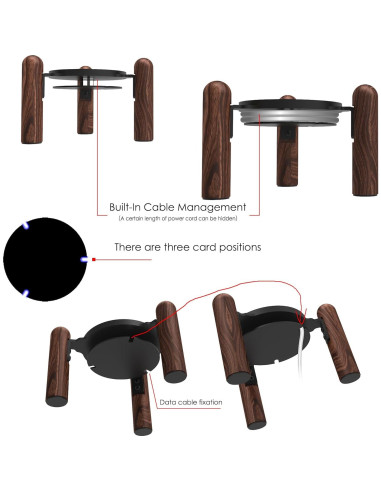 Soporte de Madera para Echo Spot 2024 y Echo Pop - Negro