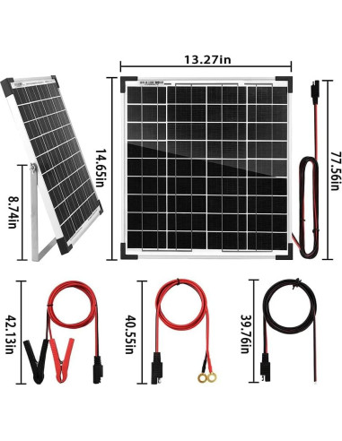 Kit Panel Solar 20W 12V SUNSUL con Soporte Ajustable