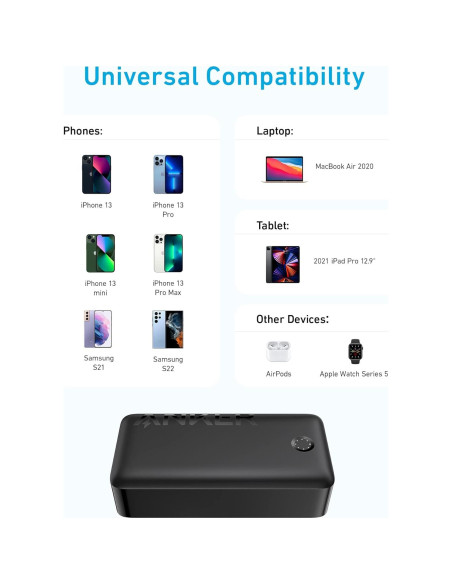 Cargador Portátil Anker 40,000mAh 30W USB-C Carga Rápida Cargador Portátil Anker 40,000mAh 30W USB-C Carga Rápida