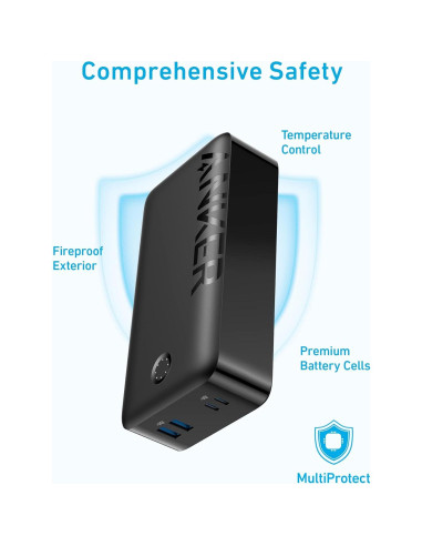 Cargador Portátil Anker 40,000mAh 30W USB-C Carga Rápida