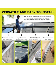 DOCA Malla de Pantalla de Ventana 2.44 m x 30.48 m - Carbón 2