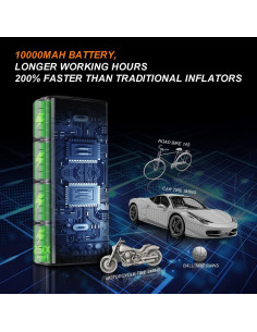 Compresor de Aire KIMHI 150 PSI Portátil con Batería 10000mAh 2