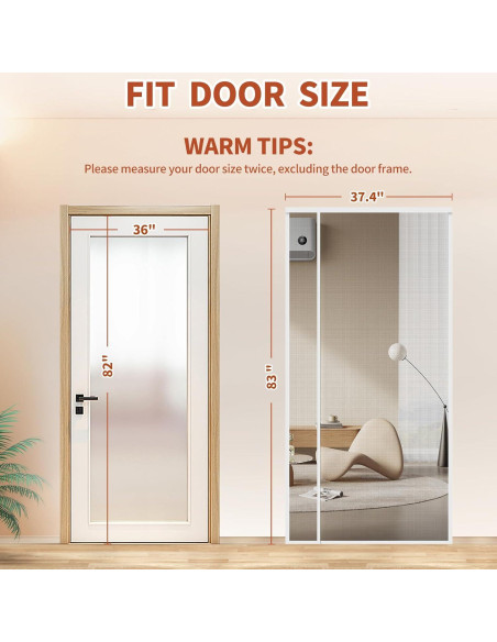 Cortina de Malla Magnética Veanusiver 91x208 cm Blanca Cortina de Malla Magnética Veanusiver 91x208 cm Blanca