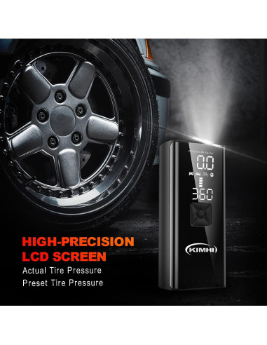 Compresor de Aire KIMHI 150 PSI Portátil con Batería 10000mAh