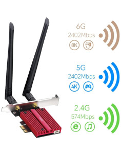 Cudy AX5400 Tarjeta PCIe WiFi 6E Bluetooth 5.2 para PC 2