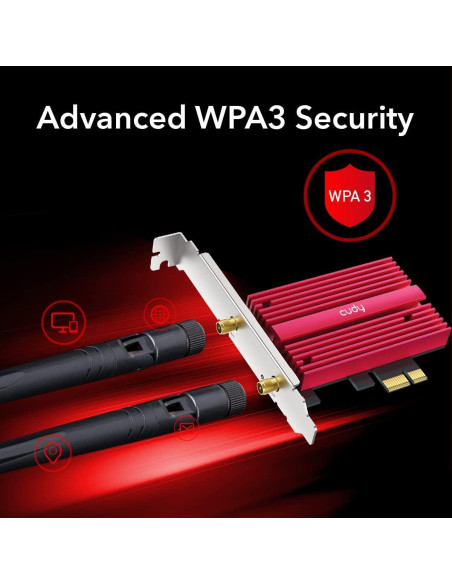 Cudy AX5400 Tarjeta PCIe WiFi 6E Bluetooth 5.2 para PC