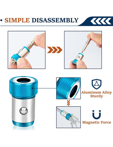 6 Anillos Magnéticos POBAN para Destornilladores Hexagonales