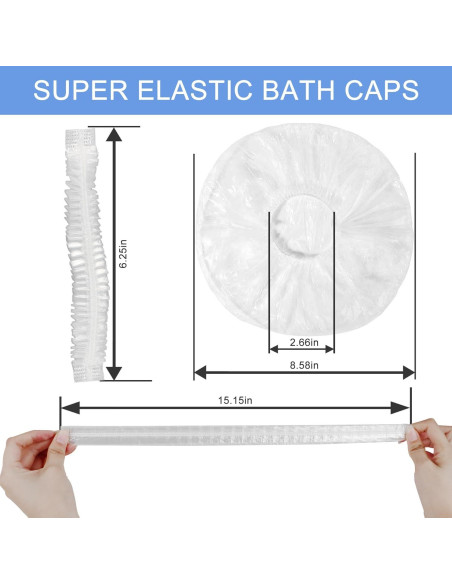 150 Gorras de Ducha Desechables Ceizioes Impermeables