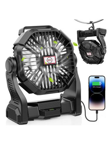 Ventilador de Camping DOWILLDO X23 con Linterna LED 10400mAh