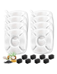 Filtros de Reemplazo Bengor 16 Pcs para Fuente de Agua Mascotas