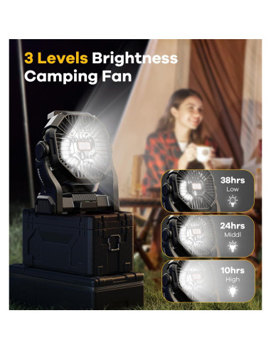 Ventilador de Camping DOWILLDO X23 con Linterna LED 10400mAh