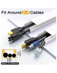Kit Ocultador de Cables Delamu 398.78 cm Blanco 2