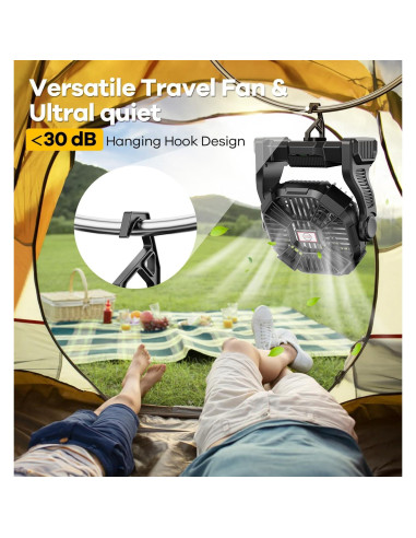 Ventilador de Camping DOWILLDO X23 con Linterna LED 10400mAh