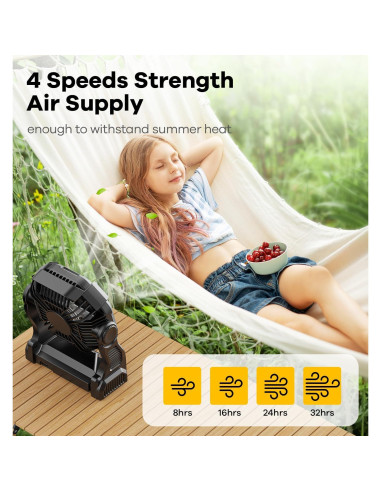 Ventilador de Camping DOWILLDO X23 con Linterna LED 10400mAh