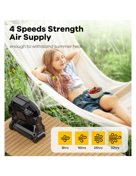 Ventilador de Camping DOWILLDO X23 con Linterna LED 10400mAh