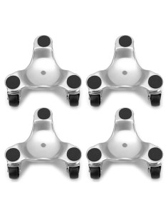 Yopay 4 Carros Tri-Dolly de Acero 90 kg 3 Ruedas 15 cm