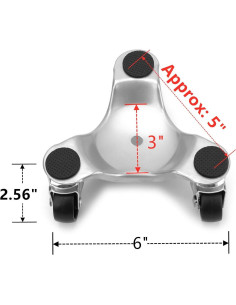 Yopay 4 Carros Tri-Dolly de Acero 90 kg 3 Ruedas 15 cm 2