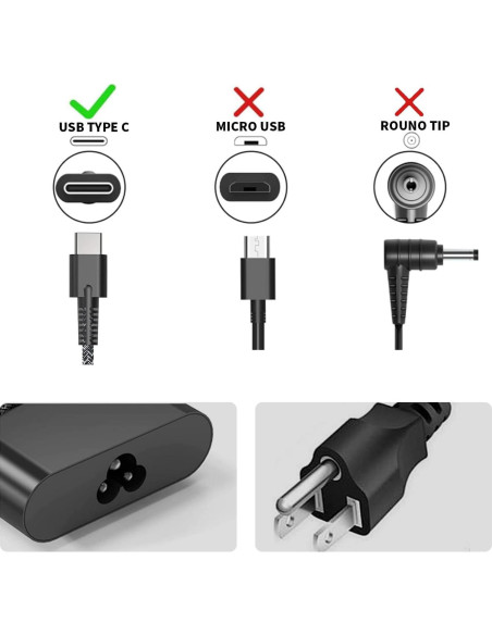 Cargador Laptop HP 65W USB-C Slim Adaptador de Poder