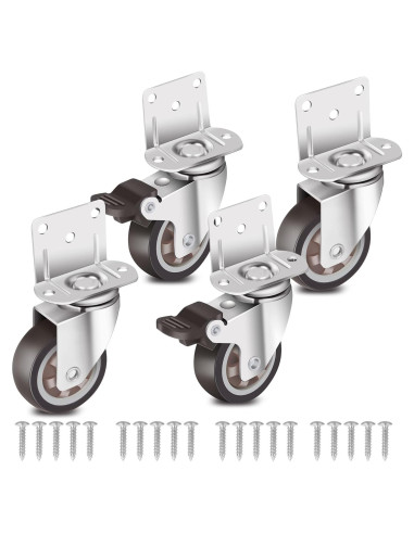 Juego de 4 ruedas giratorias Nefish 5 cm con freno