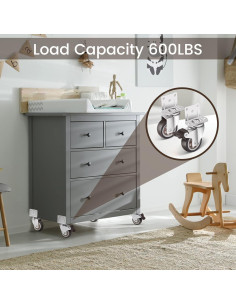 Juego de 4 ruedas giratorias Nefish 5 cm con freno 2