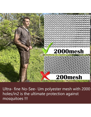 Aventik Traje de Mosquito Malla UV Super Ligero Marrón