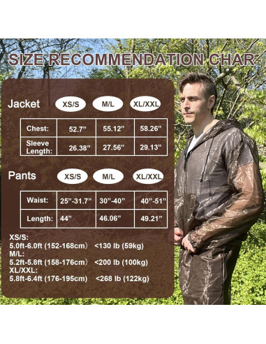 Aventik Traje de Mosquito Malla UV Super Ligero Marrón