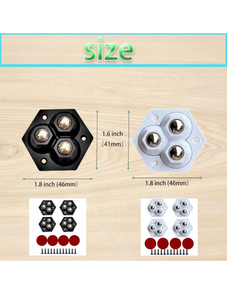 Deslizadores de Muebles YadklDrnE - Ruedas 360 - Juego de 8