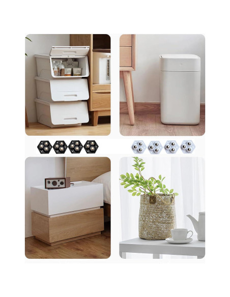 Deslizadores de Muebles YadklDrnE - Ruedas 360 - Juego de 8