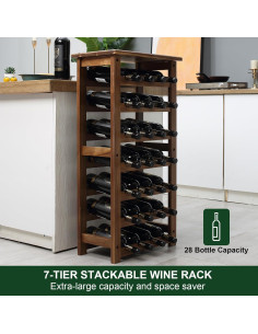 Estante de Vino Everous 7 Niveles para 28 Botellas 2