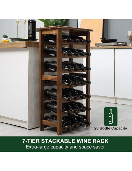 Estante de Vino Everous 7 Niveles para 28 Botellas