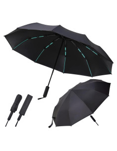 Paraguas Plegable Anti-UV Negro Auto Abrir/Cerrar Compacto