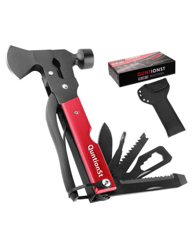 Multiherramienta QuntionSt 16 en 1 Camping Rojo y Negro