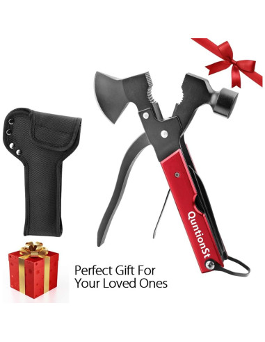 Multiherramienta QuntionSt 16 en 1 Camping Rojo y Negro