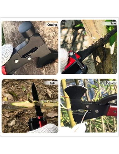 Multiherramienta QuntionSt 16 en 1 Camping Rojo y Negro