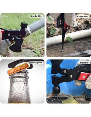 Multiherramienta QuntionSt 16 en 1 Camping Rojo y Negro