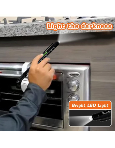 Bolígrafo Multiherramienta 9 en 1 SAPGIF Negro