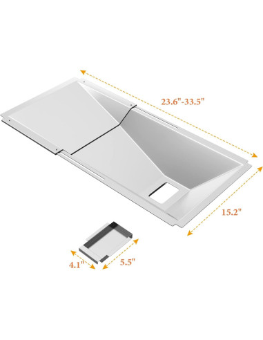 Bandeja de grasa ajustable BBQ-PLUS 59.94-85.09 cm para parrilla