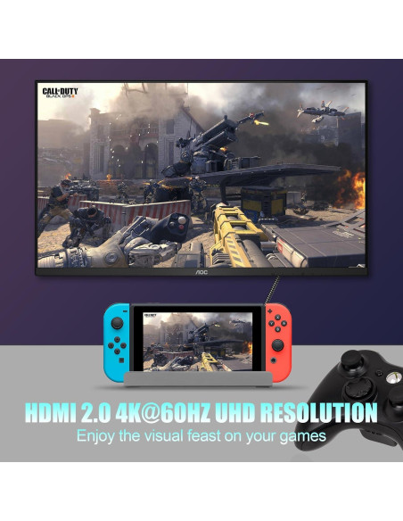 Dock 6 en 1 para Steam Deck ROG Ally HDMI 4K Ethernet USB