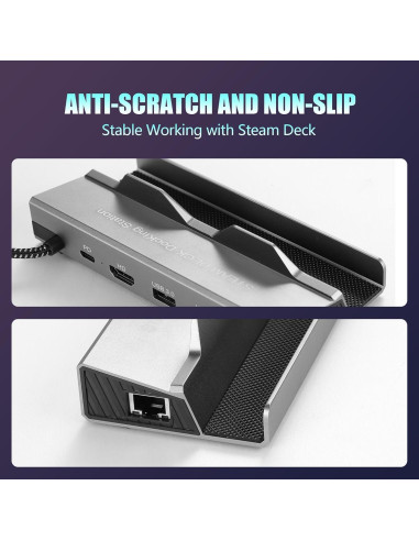 Dock 6 en 1 para Steam Deck ROG Ally HDMI 4K Ethernet USB
