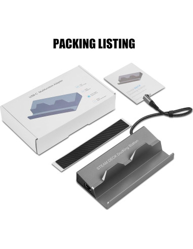 Dock 6 en 1 para Steam Deck ROG Ally HDMI 4K Ethernet USB