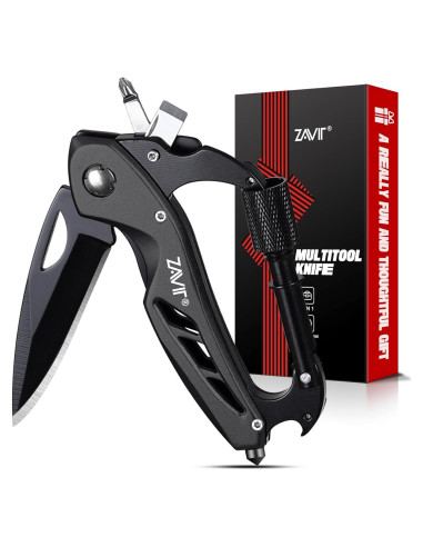 Cuchillo Multitool ZAVIT Negro 11.43 cm para Aventuras