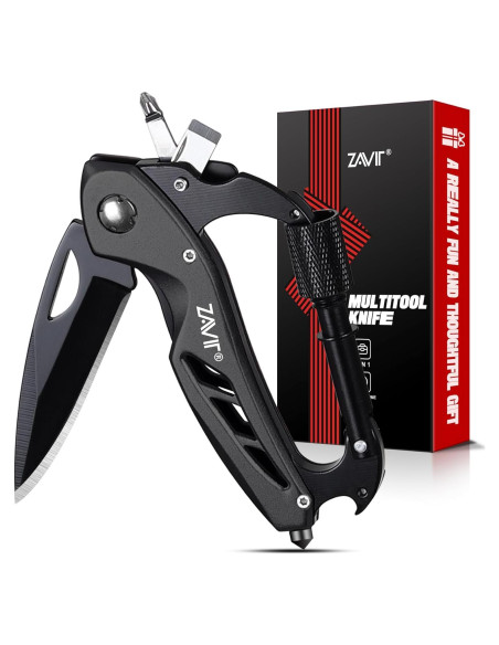 Cuchillo Multitool ZAVIT Negro 11.43 cm para Aventuras