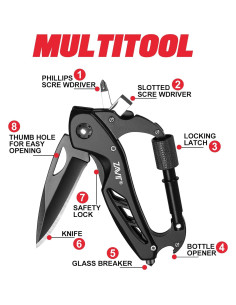 Cuchillo Multitool ZAVIT Negro 11.43 cm para Aventuras 2