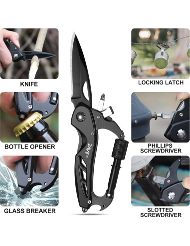 Cuchillo Multitool ZAVIT Negro 11.43 cm para Aventuras