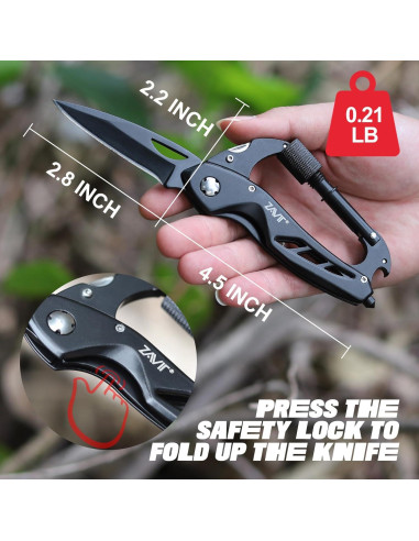 Cuchillo Multitool ZAVIT Negro 11.43 cm para Aventuras