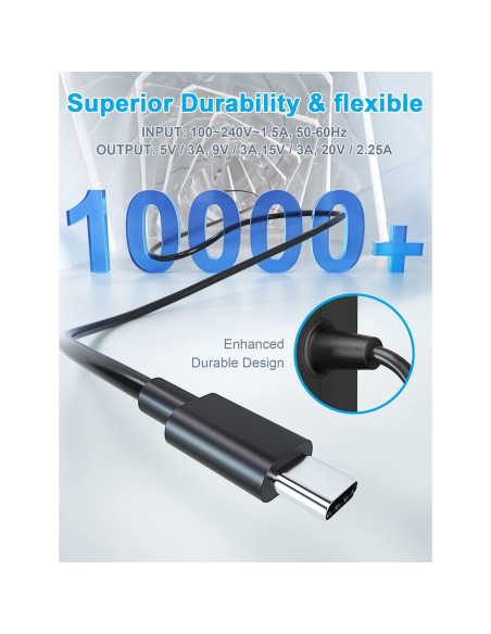 Cargador 45W USB-C para Steam Deck y Switch con Cable 1.8m