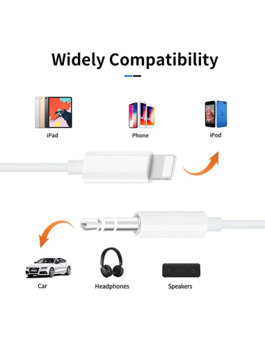 Cable AUX Apple MFi Lightning a 3,5 mm 1,01 m Blanco