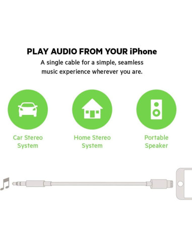 Cable AUX Apple MFi Lightning a 3,5 mm 1,01 m Blanco