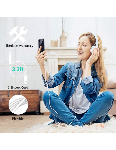 Cable AUX Apple MFi Lightning a 3,5 mm 1,01 m Blanco